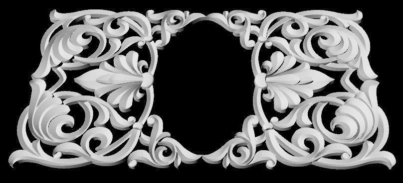 Central decor ornament for furniture 3D model_2