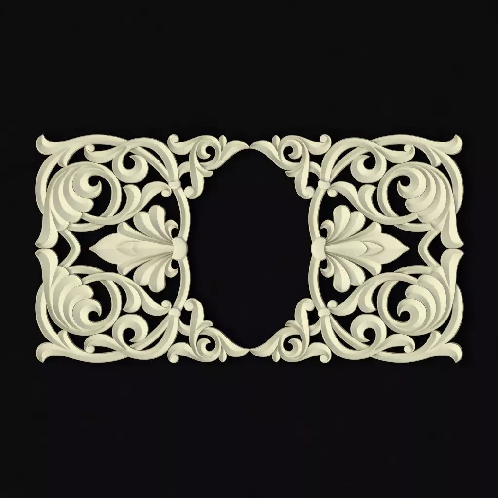 Central decor ornament for furniture 3D model_0