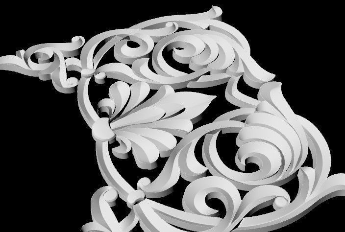 Central decor ornament for furniture 3D model_4