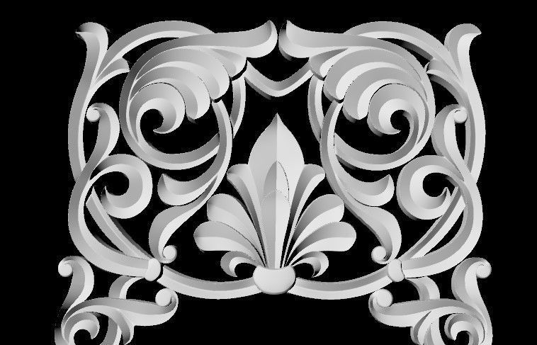 Central decor ornament for furniture 3D model_5