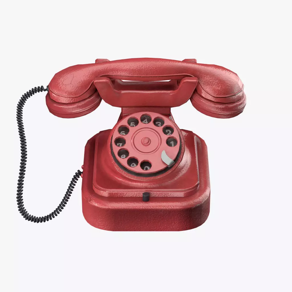 W28 Rotary Phone Low-poly 3D model_0
