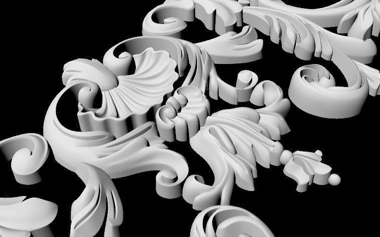 Central decor ornament for furniture 3D model_5