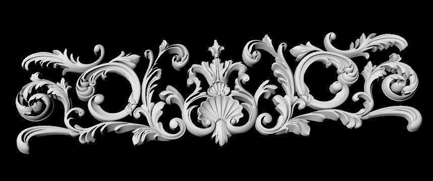 Central decor ornament for furniture 3D model_2