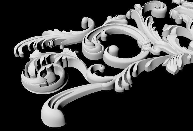 Central decor ornament for furniture 3D model_4
