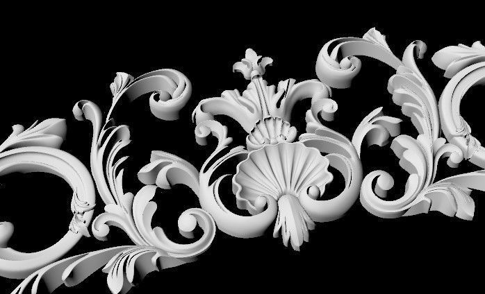 Central decor ornament for furniture 3D model_4