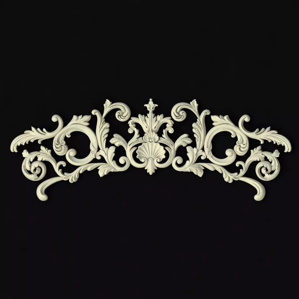 Central decor ornament for furniture 3D model_0