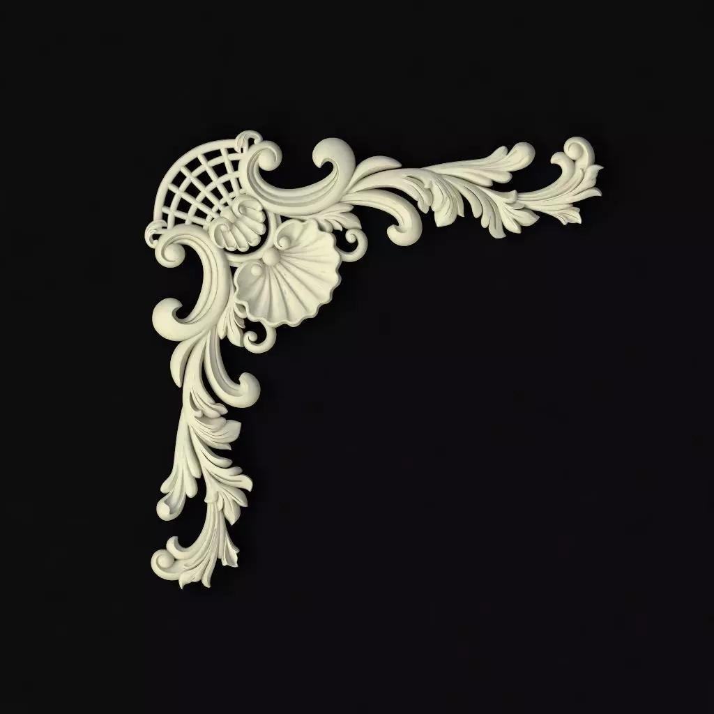 Central decor ornament for furniture 3D model_0