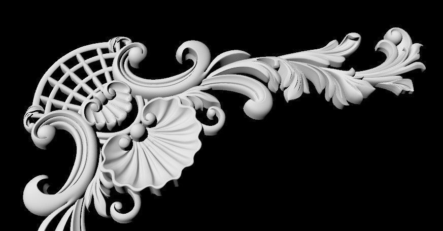 Central decor ornament for furniture 3D model_3