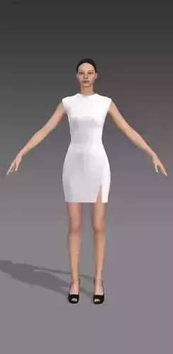 Dress white slit skirt  little dress look modern