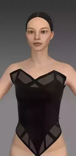  corset belt detail black matte look 