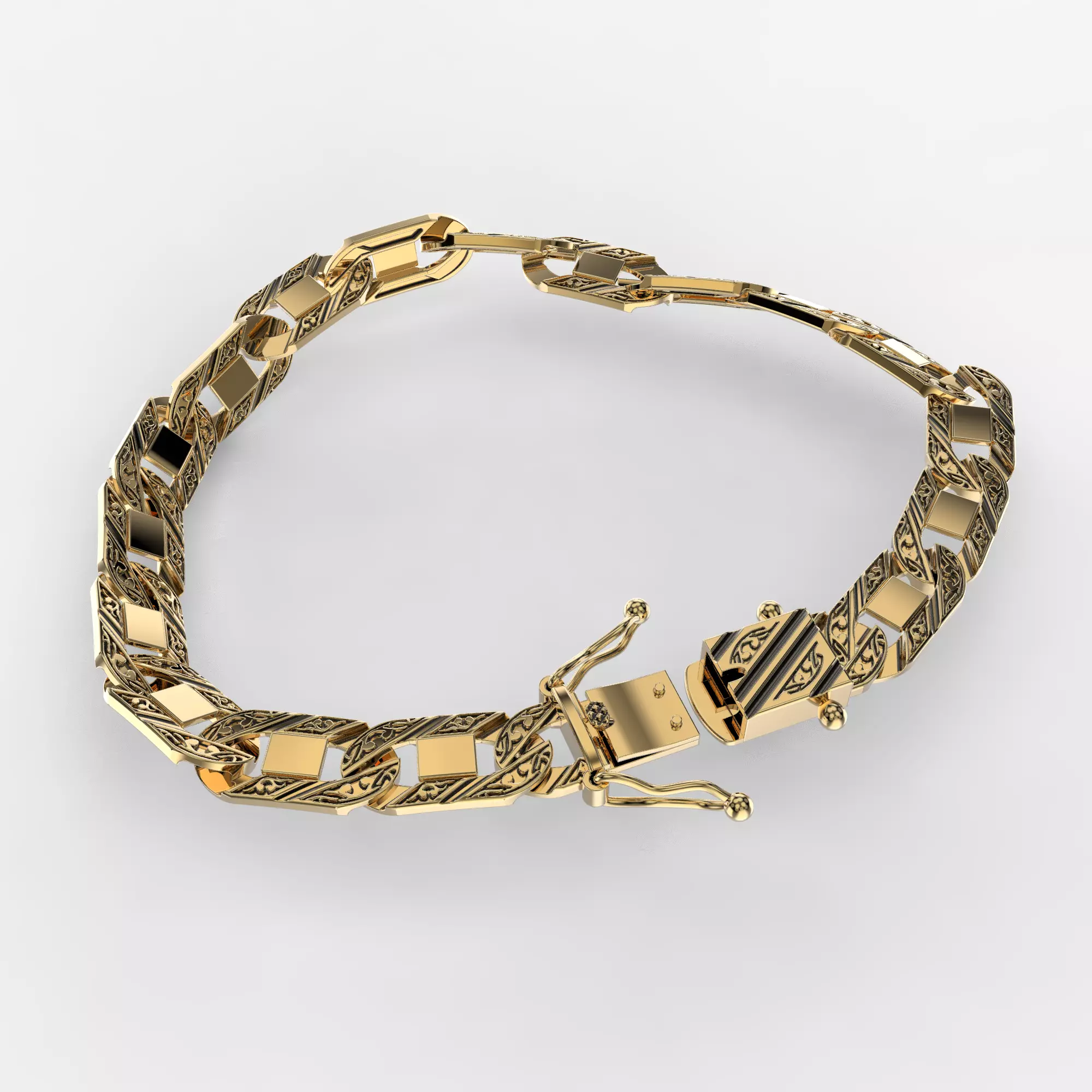 Jewelry CLASP box and tracery link bracelet STL ready for Print 3D print model