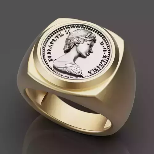 Elizabeth II Canadian Gold Coin ring printable jewelry