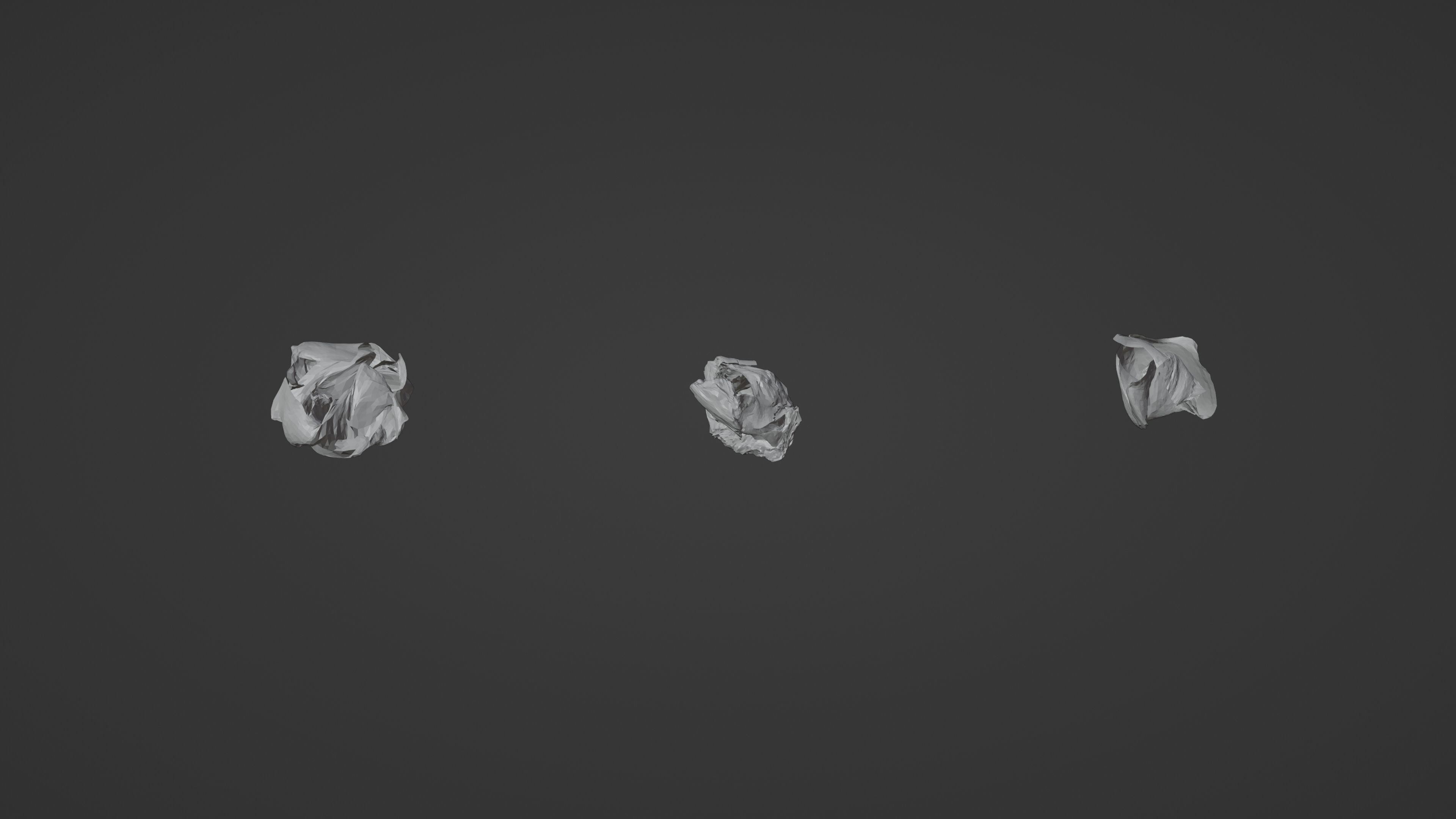 Crumpled paper 3 rigged animations Low-poly 3D model_10