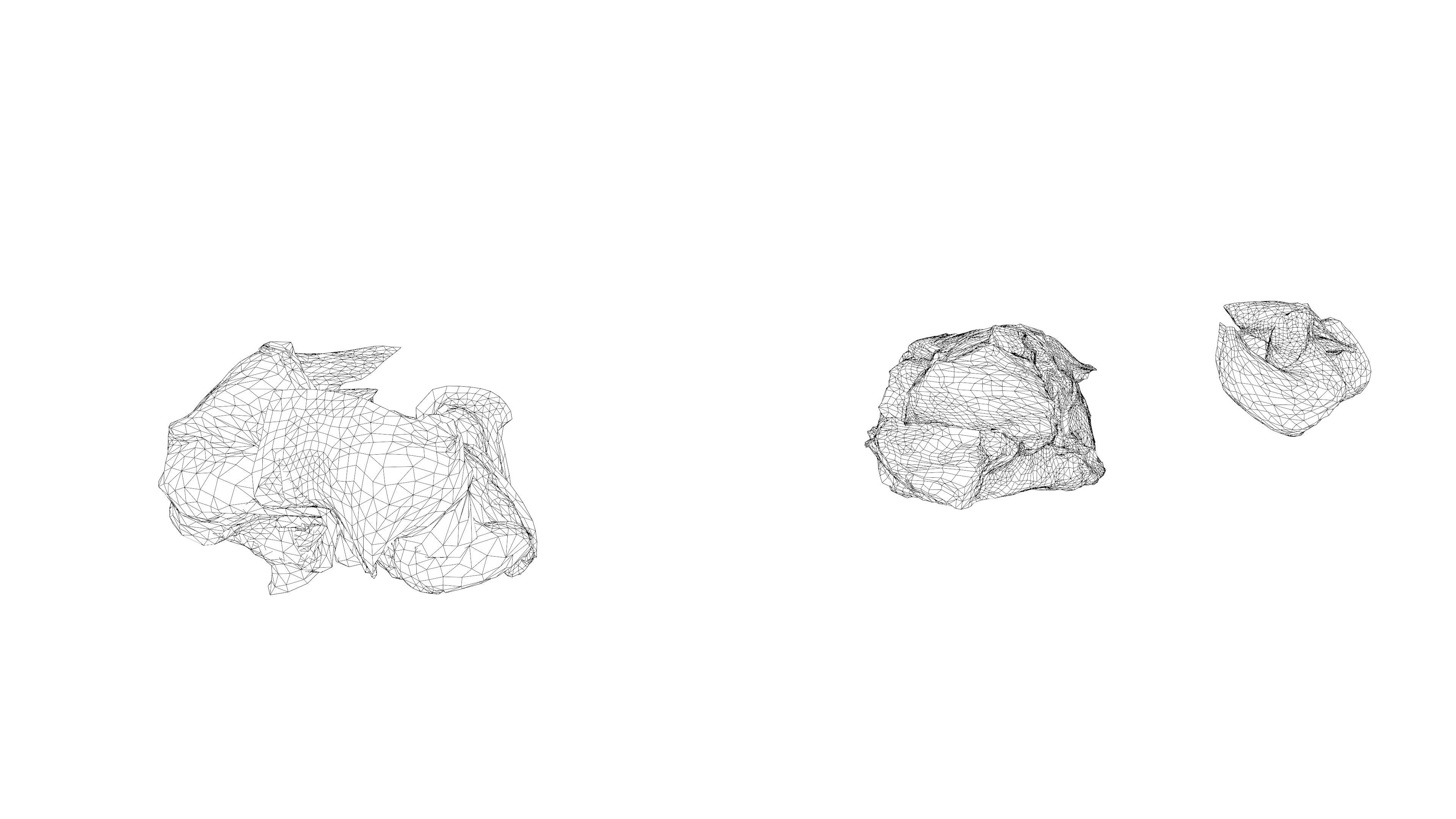 Crumpled paper 3 rigged animations Low-poly 3D model_15