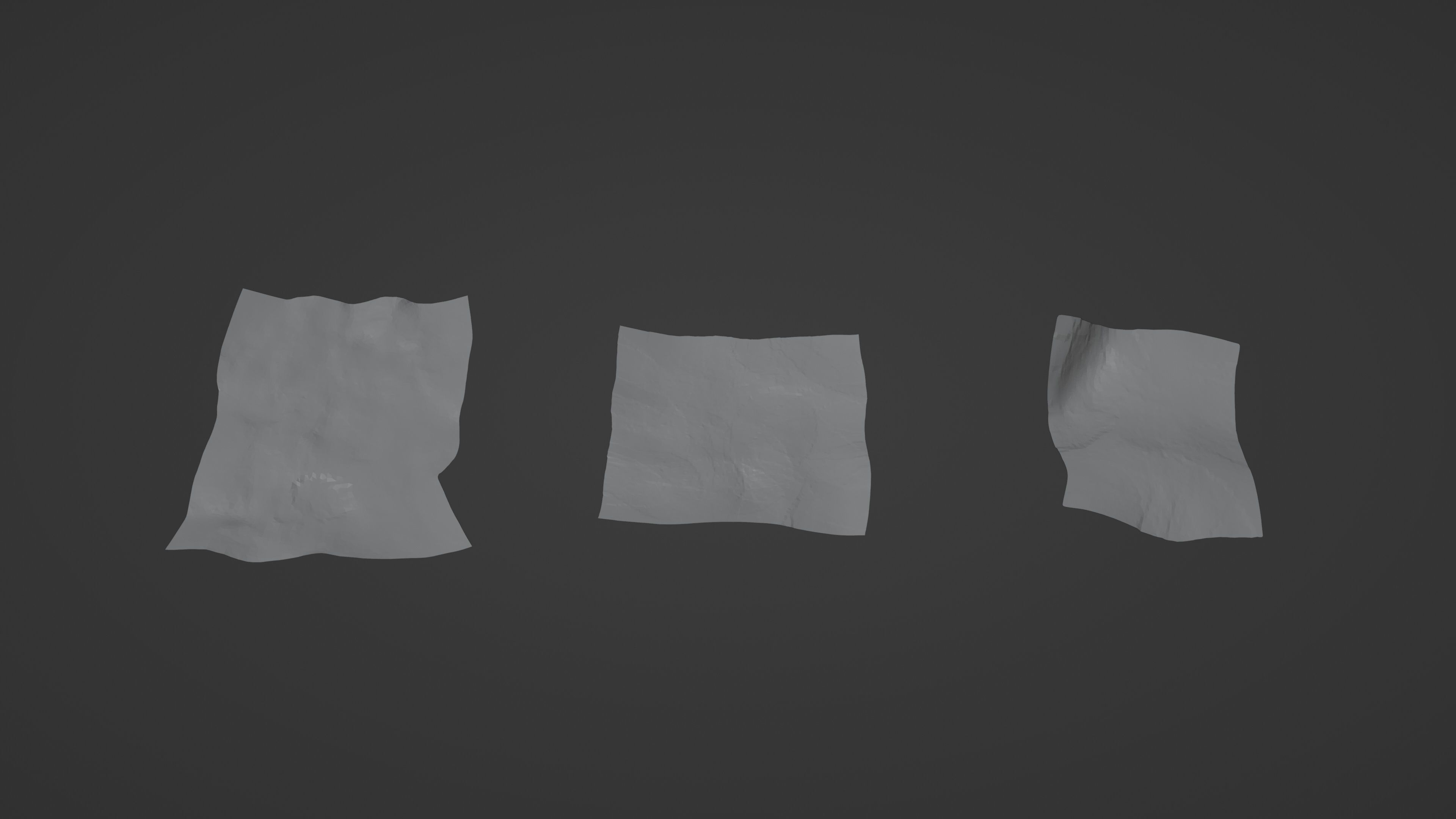 Crumpled paper 3 rigged animations Low-poly 3D model_6