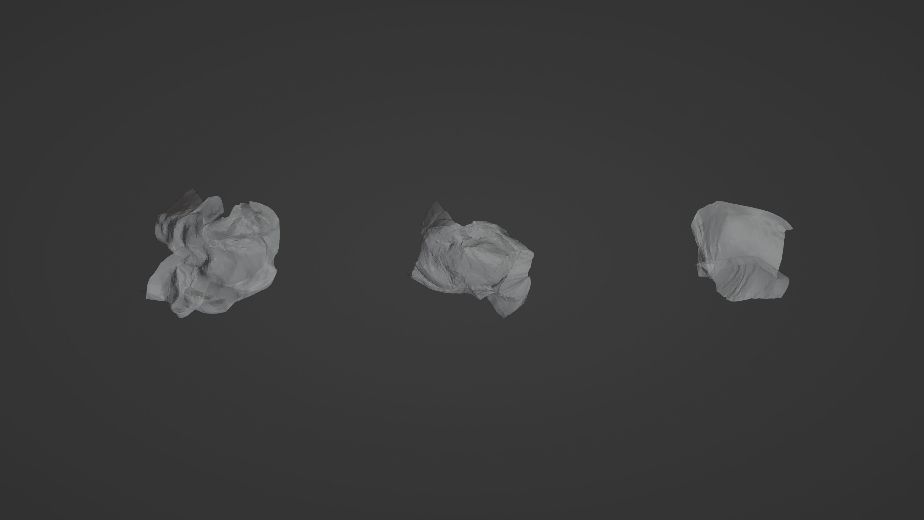 Crumpled paper 3 rigged animations Low-poly 3D model_8