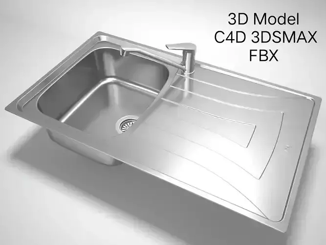 3D Model Kitchen Sink TEKA Universo 1B 1D 86