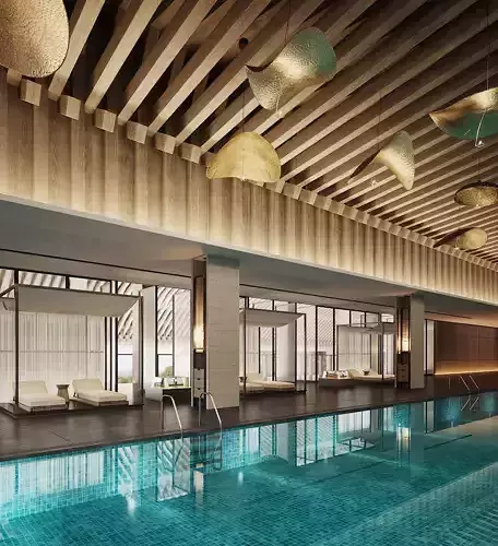 Hotel swimming pool for fstorm 143d 3D model 3D model