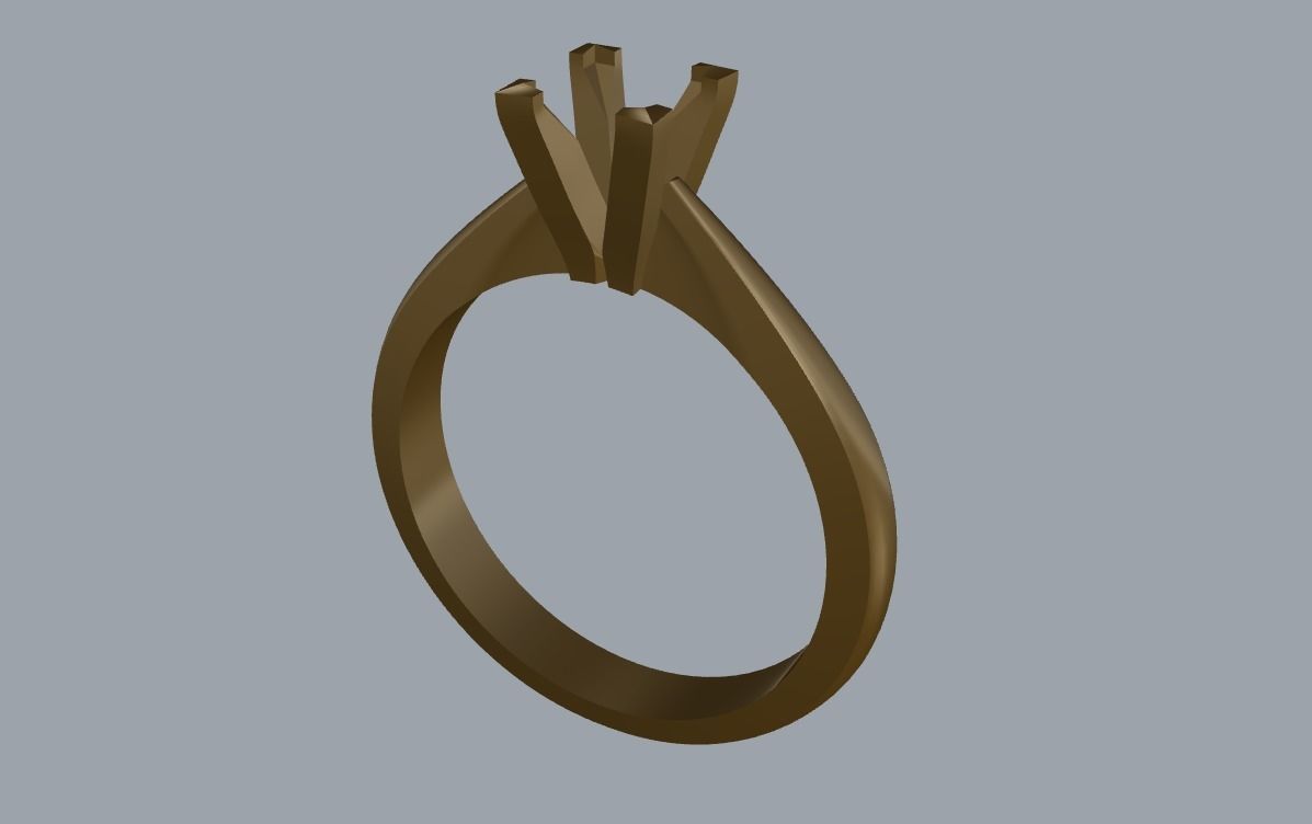 R 025 Solitaire Ring 3D print model_15