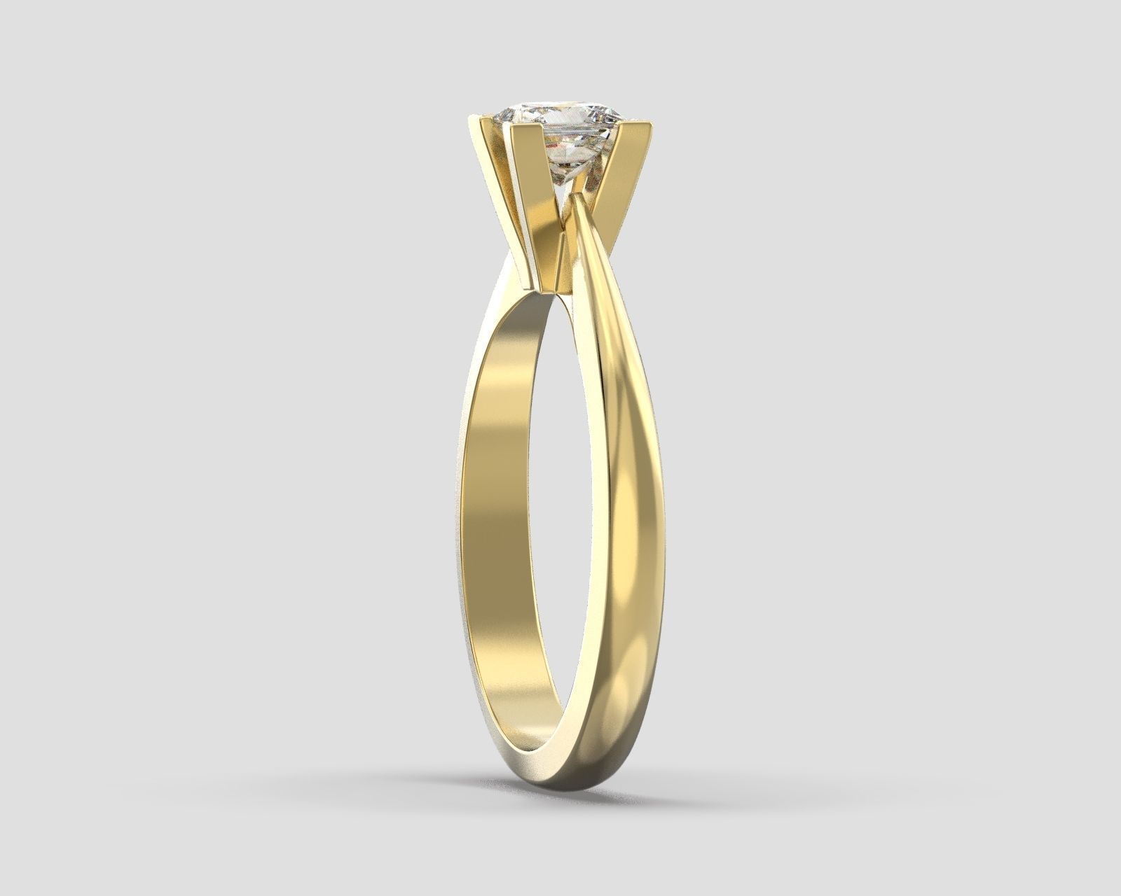 R 025 Solitaire Ring 3D print model_11