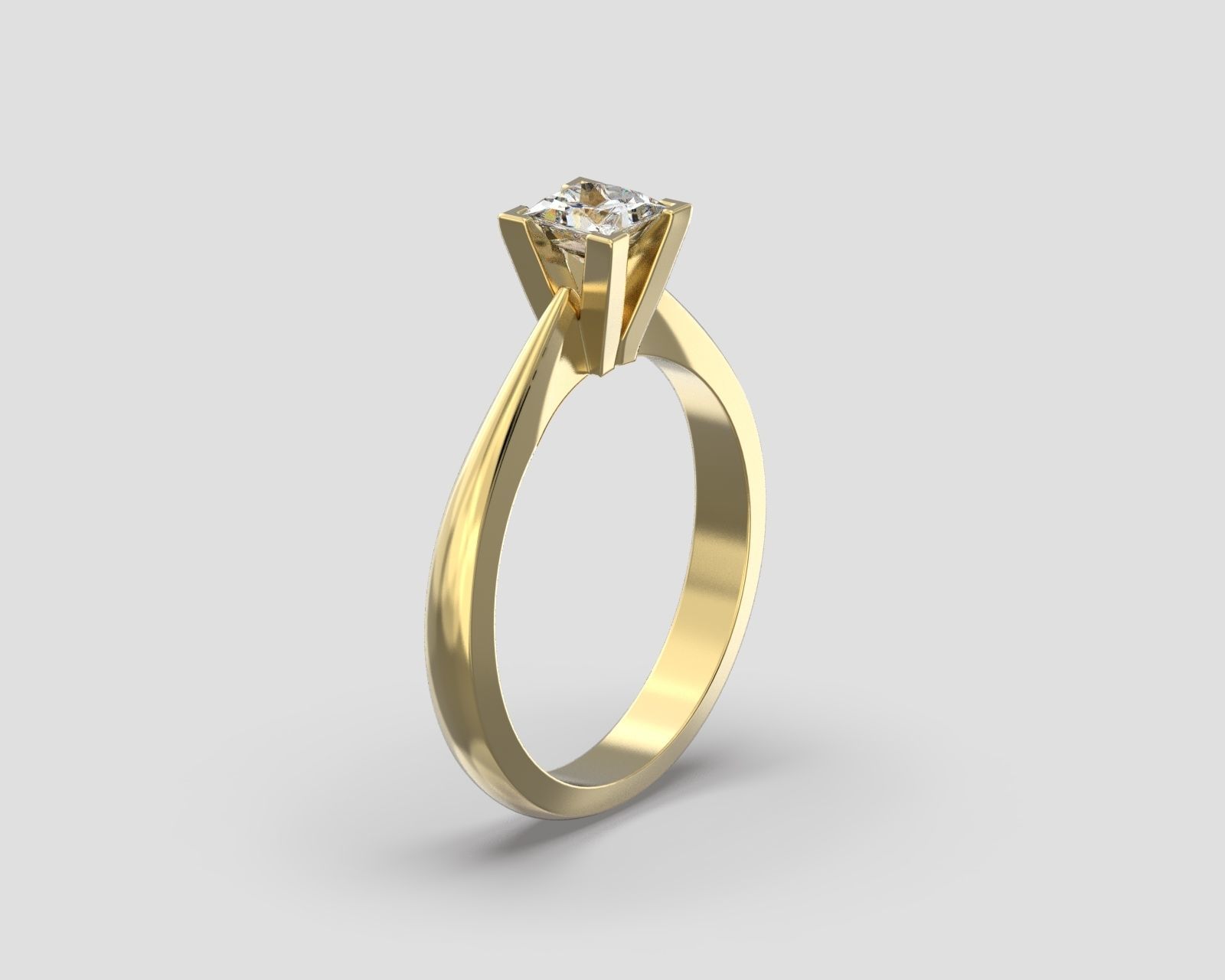 R 025 Solitaire Ring 3D print model_9