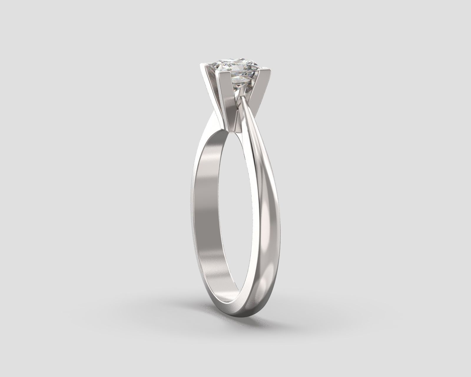 R 025 Solitaire Ring 3D print model_2