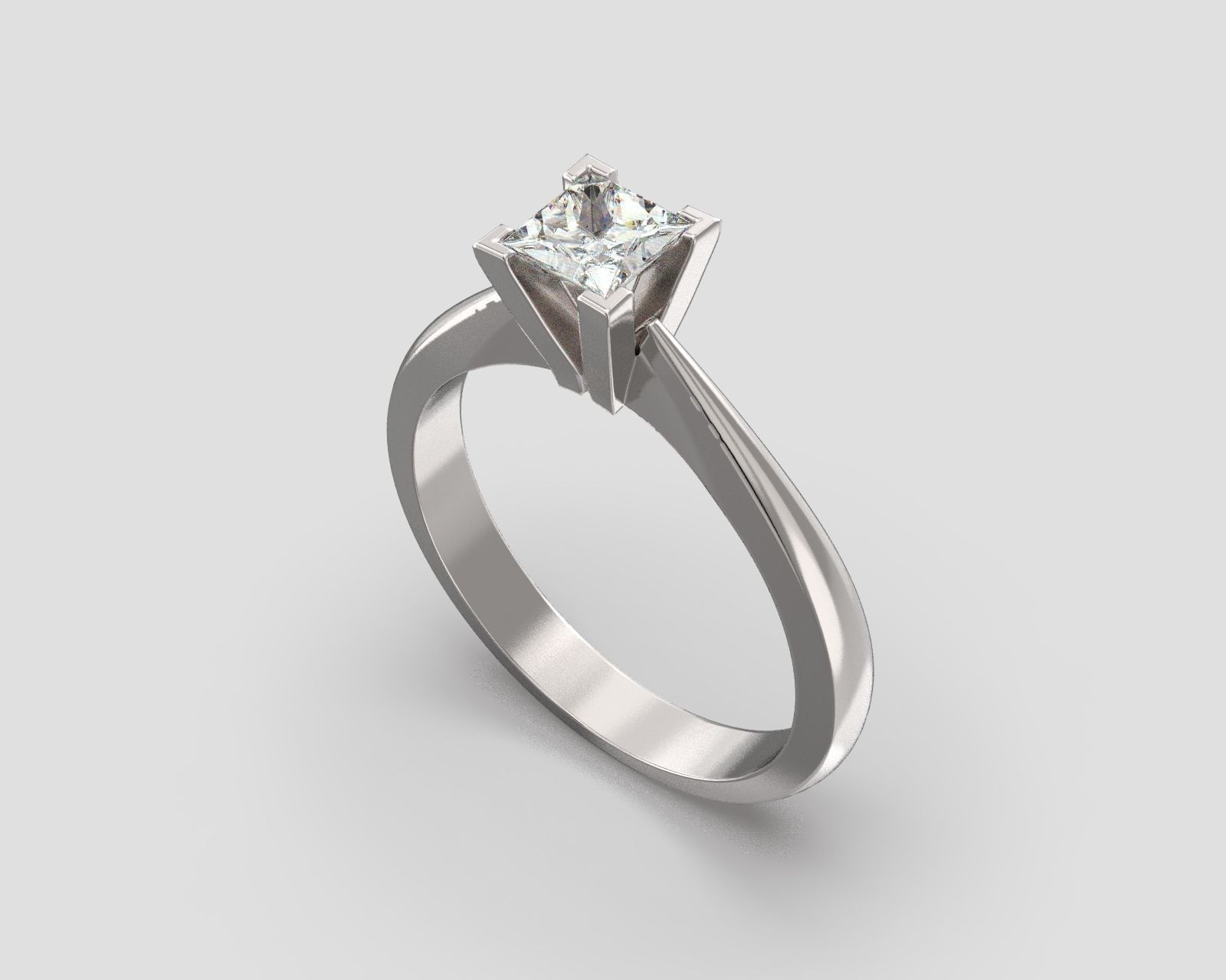 R 025 Solitaire Ring 3D print model_1