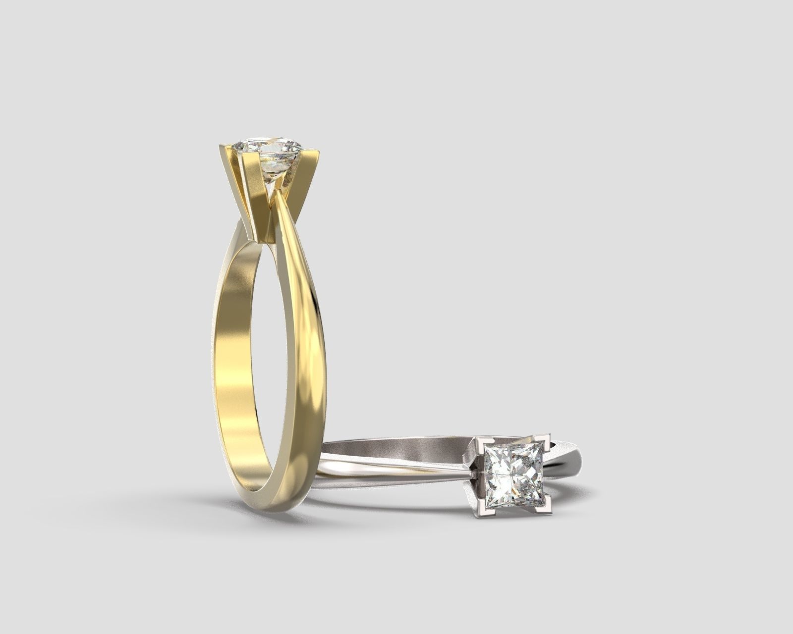 R 025 Solitaire Ring 3D print model_8