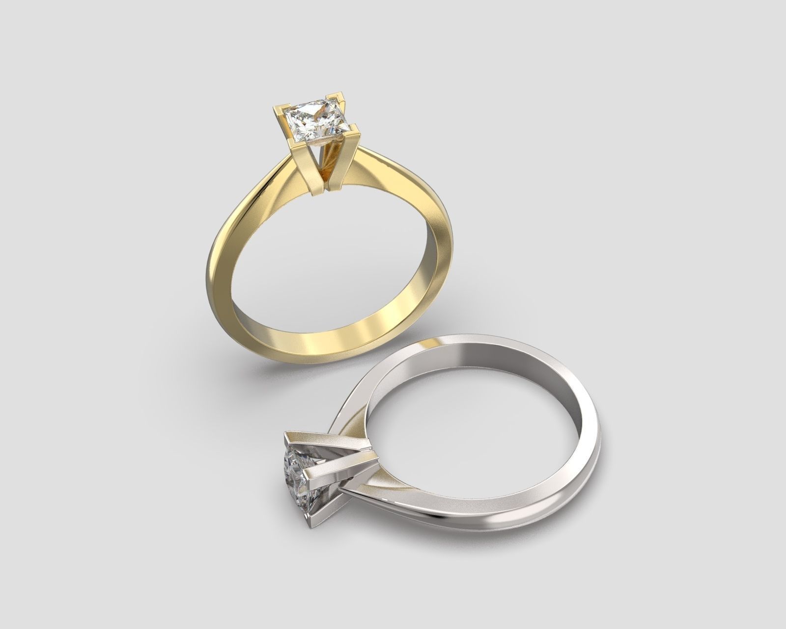 R 025 Solitaire Ring 3D print model_6