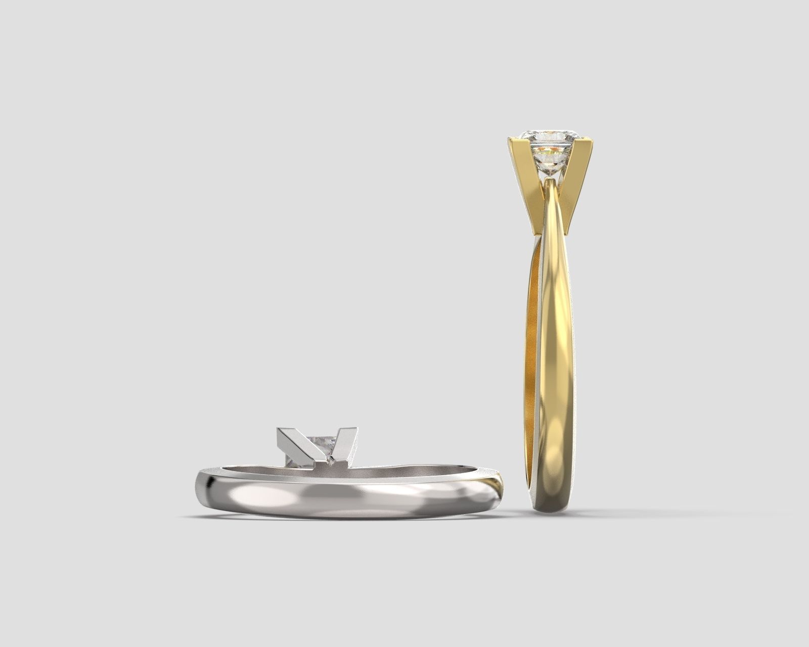 R 025 Solitaire Ring 3D print model_5