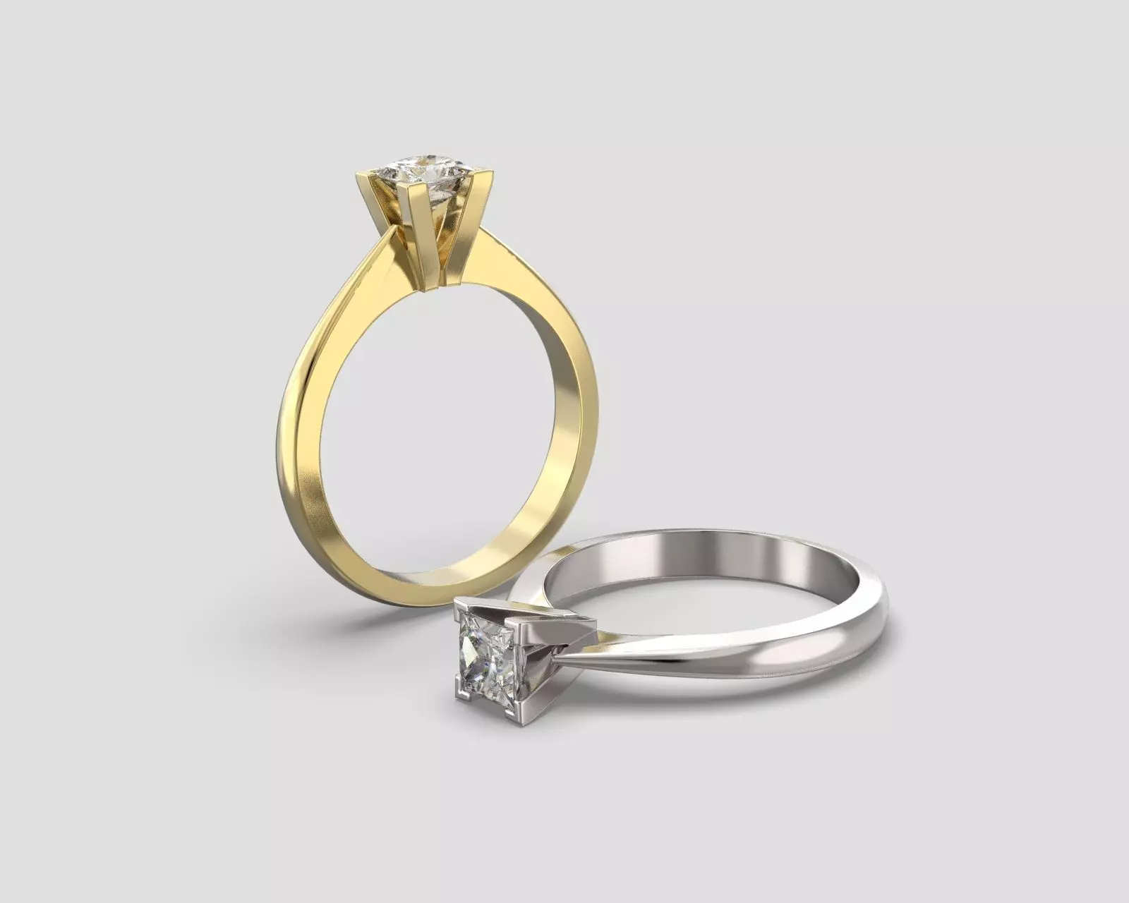 R 025 Solitaire Ring 3D print model_0