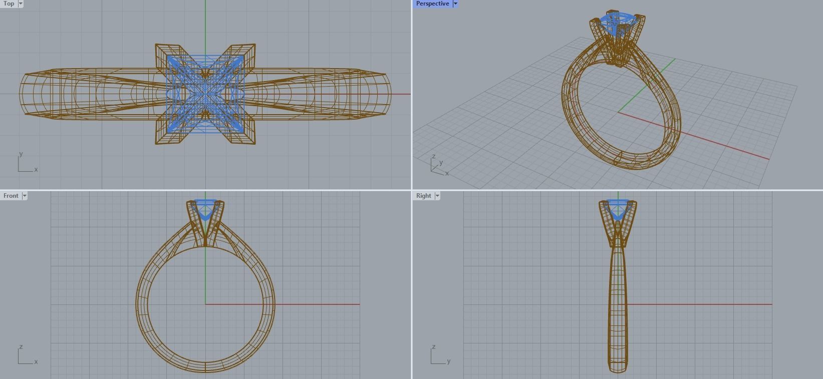 R 025 Solitaire Ring 3D print model_14
