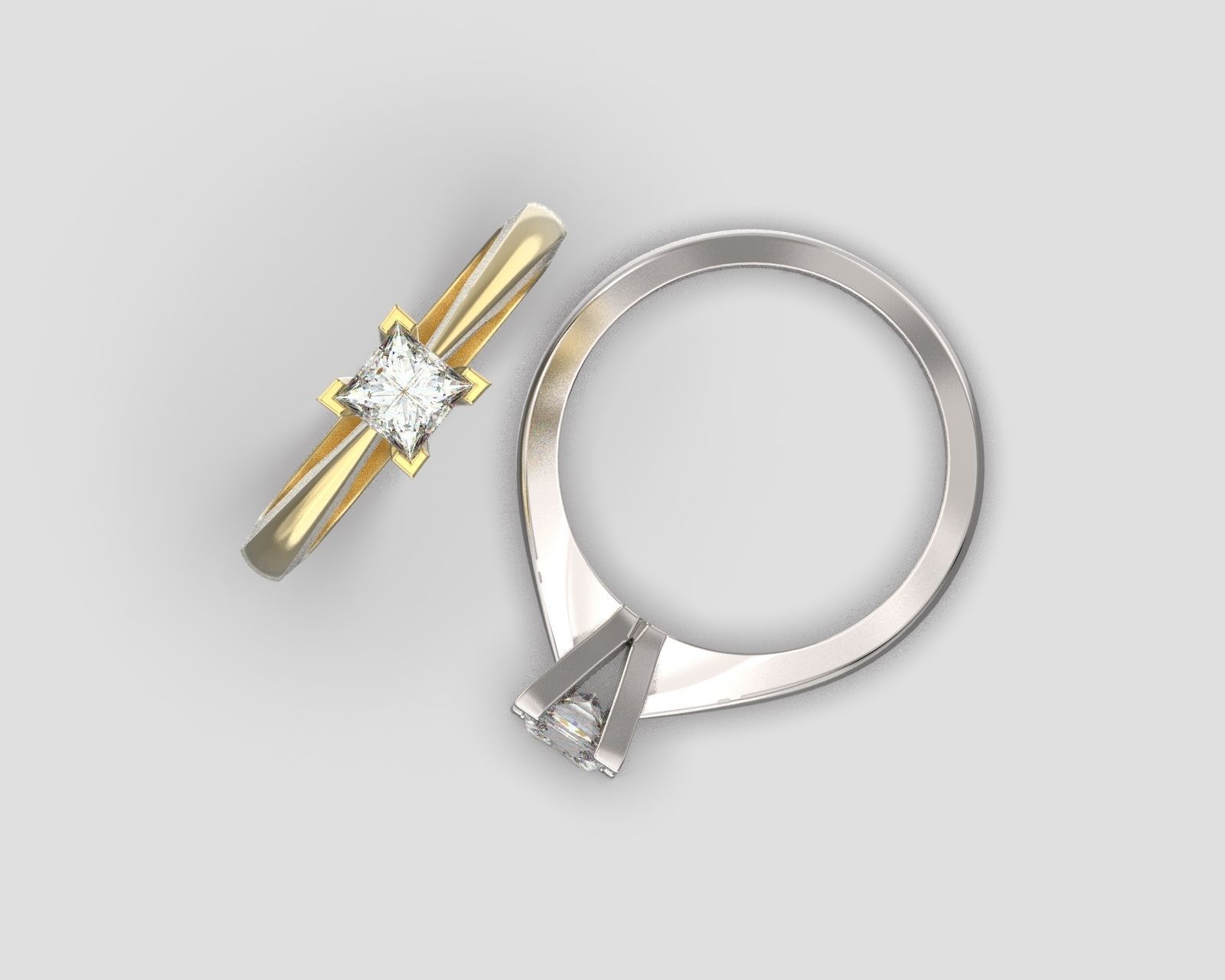 R 025 Solitaire Ring 3D print model_7