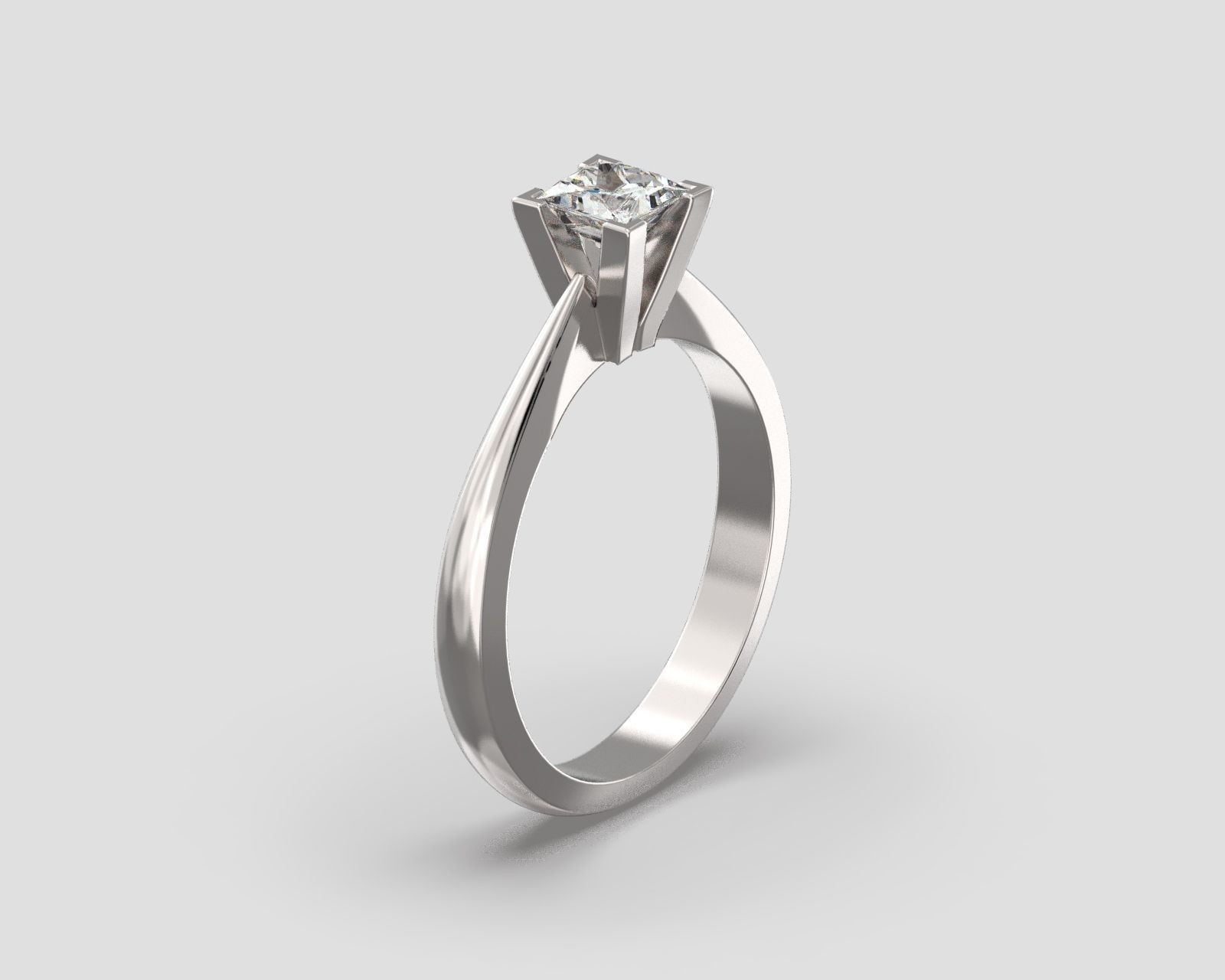 R 025 Solitaire Ring 3D print model_4