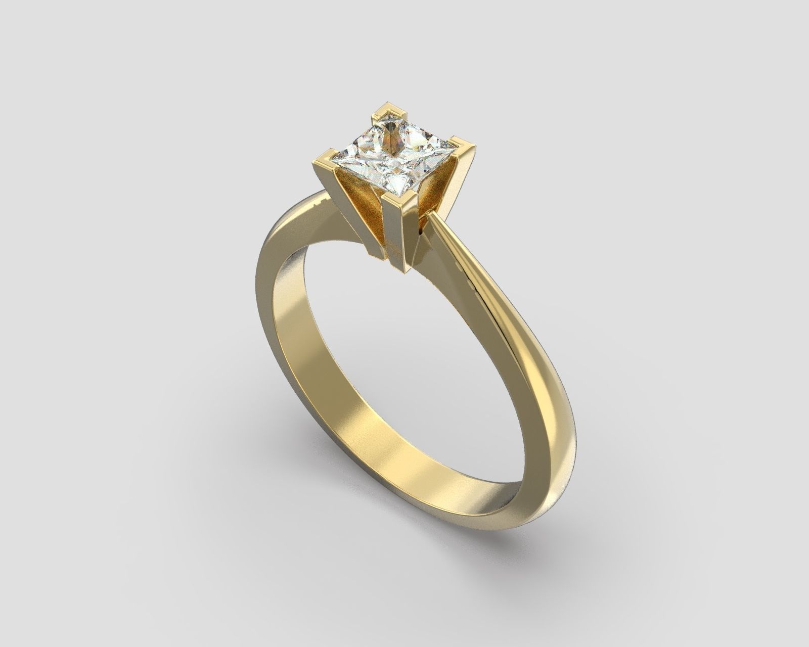 R 025 Solitaire Ring 3D print model_12