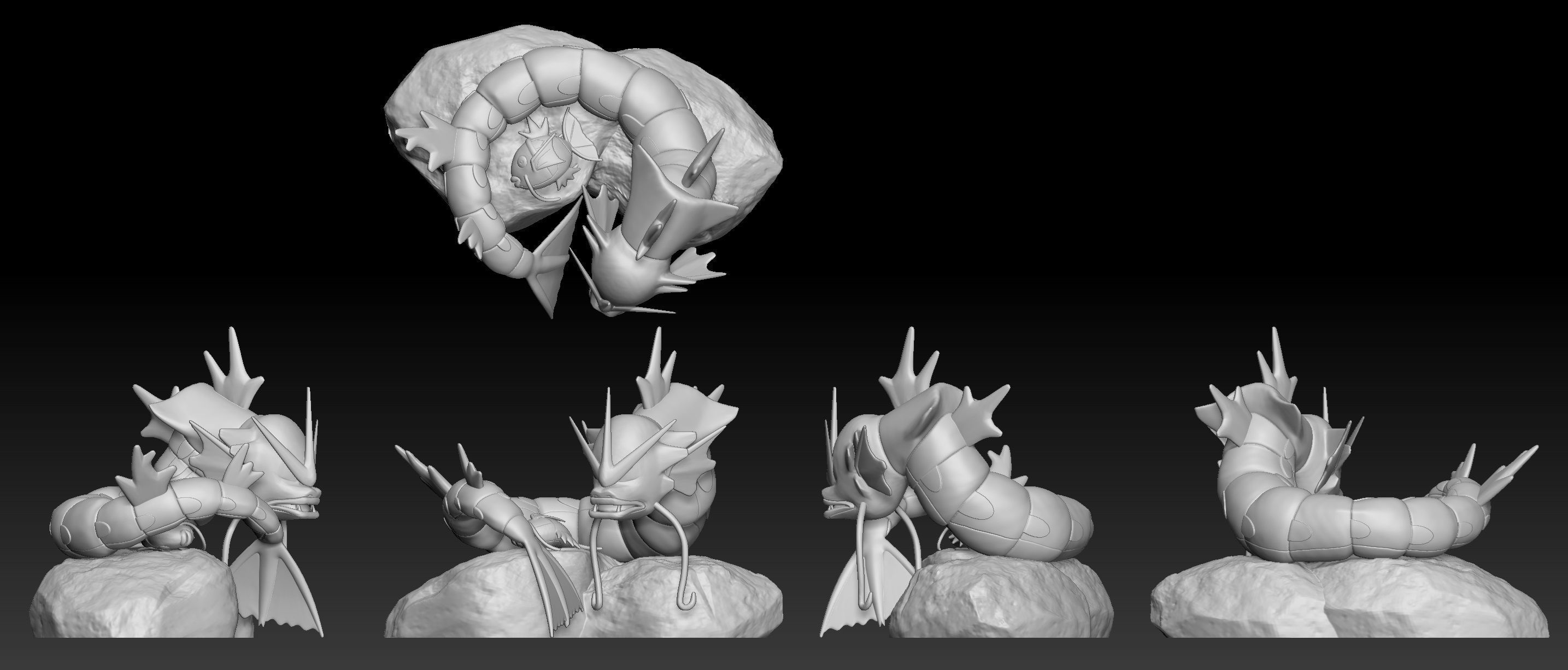 Pokemon Magikarp Gyarados 3D print model_1