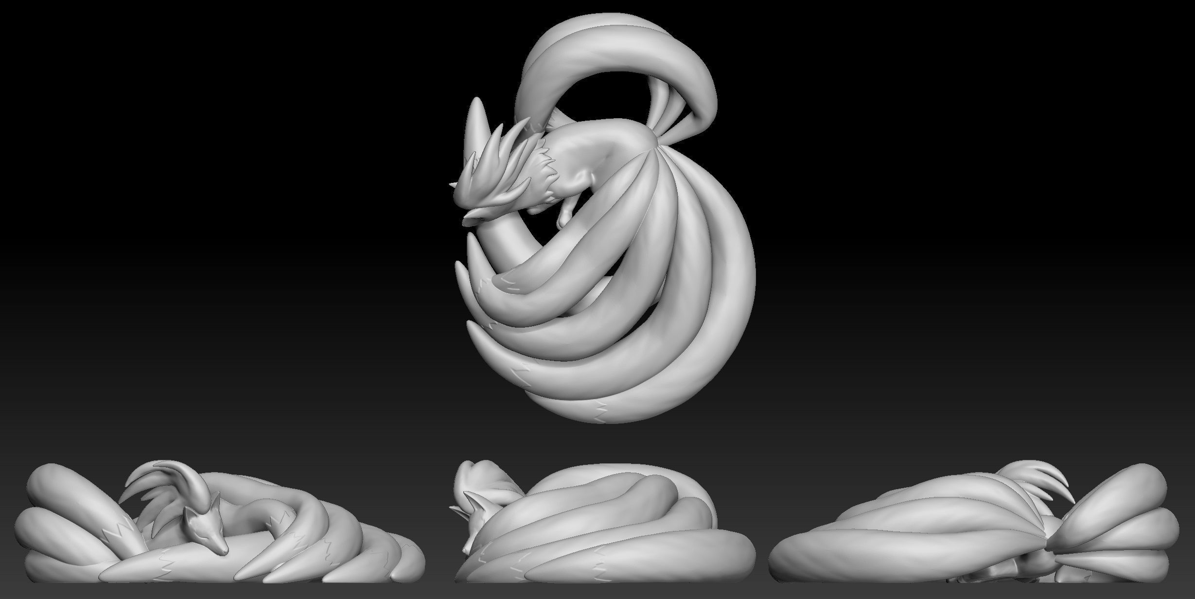 Pokemon Vulpix Ninetales 3D print model_2