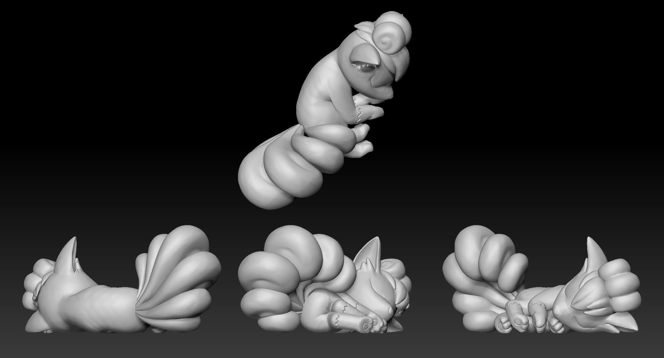 Pokemon Vulpix Ninetales 3D print model_1