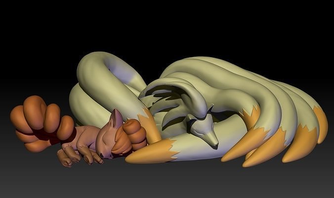 Pokemon Vulpix Ninetales 3D print model
