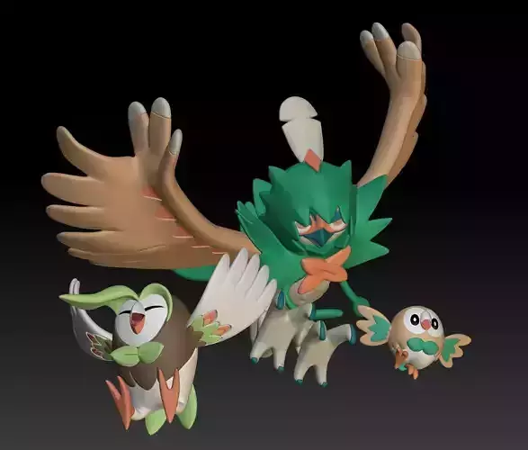 Pokemon Rowlet Dartrix Decidueye