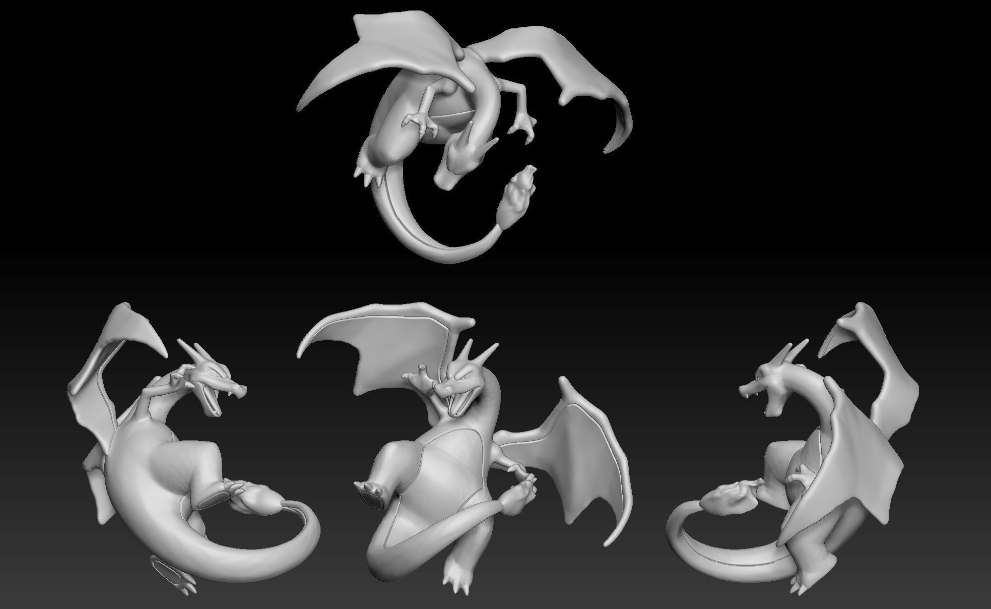 Pokemon Charmander Charmeleon Charizard 3D print model_3