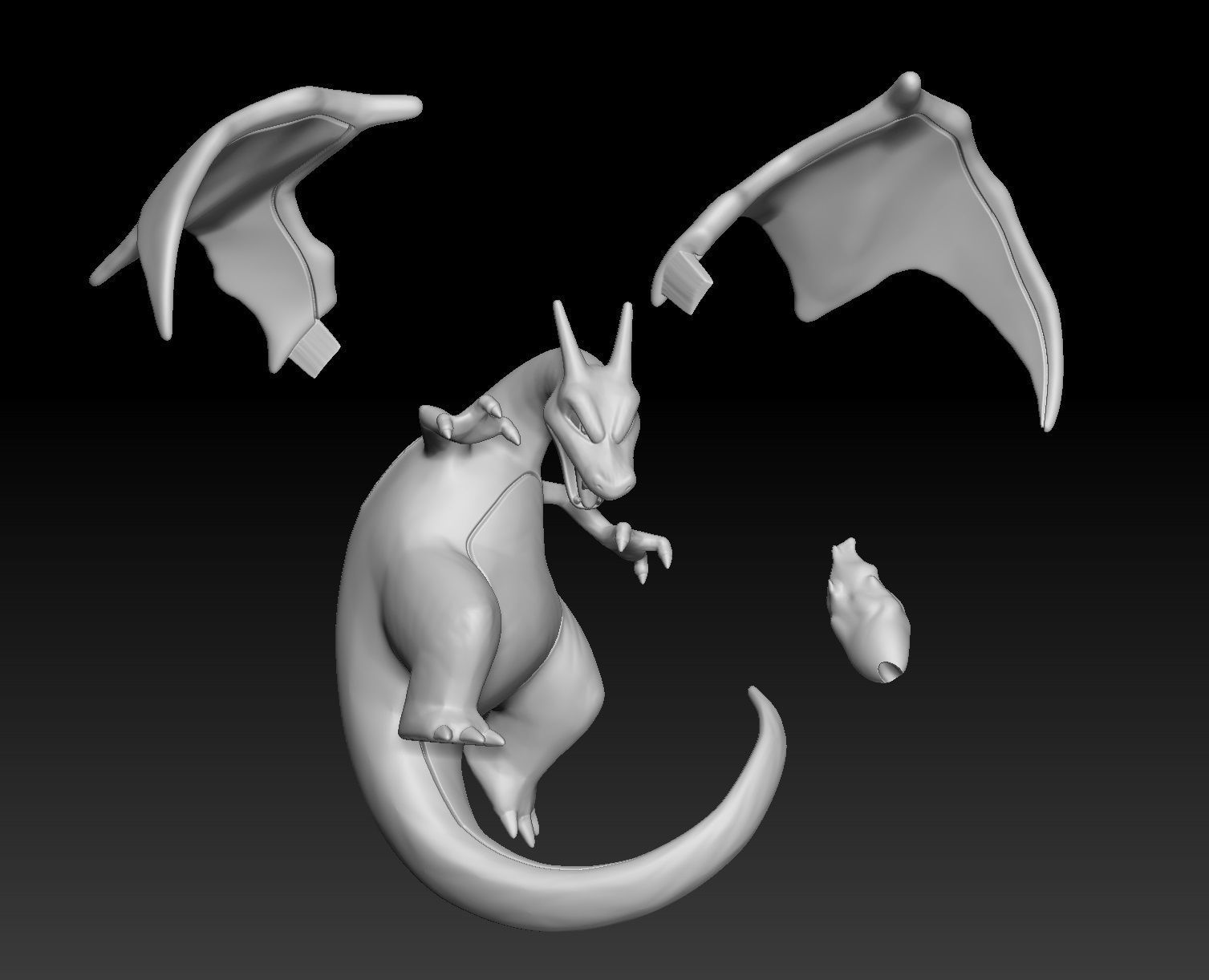 Pokemon Charmander Charmeleon Charizard 3D print model_6