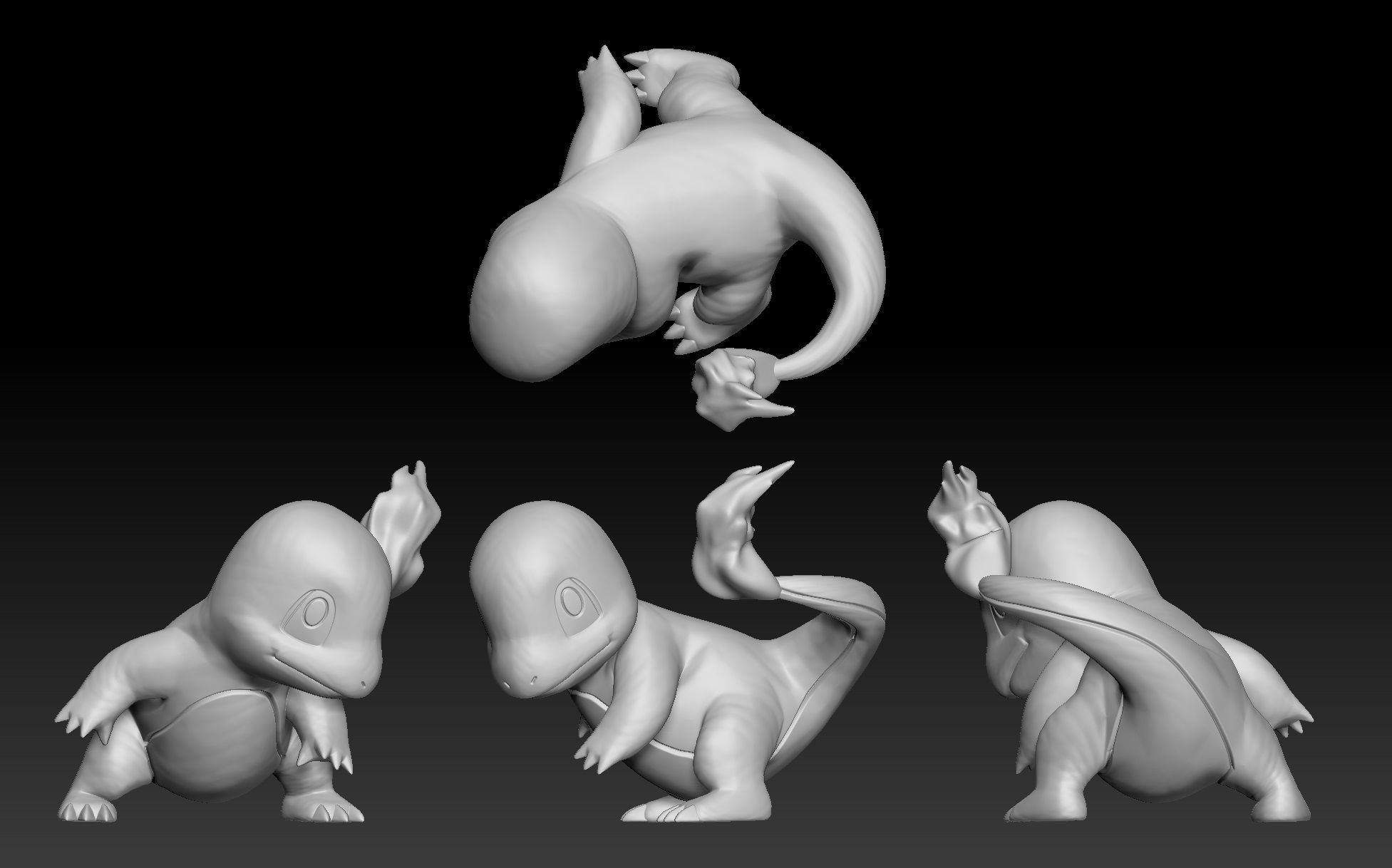 Pokemon Charmander Charmeleon Charizard 3D print model_1
