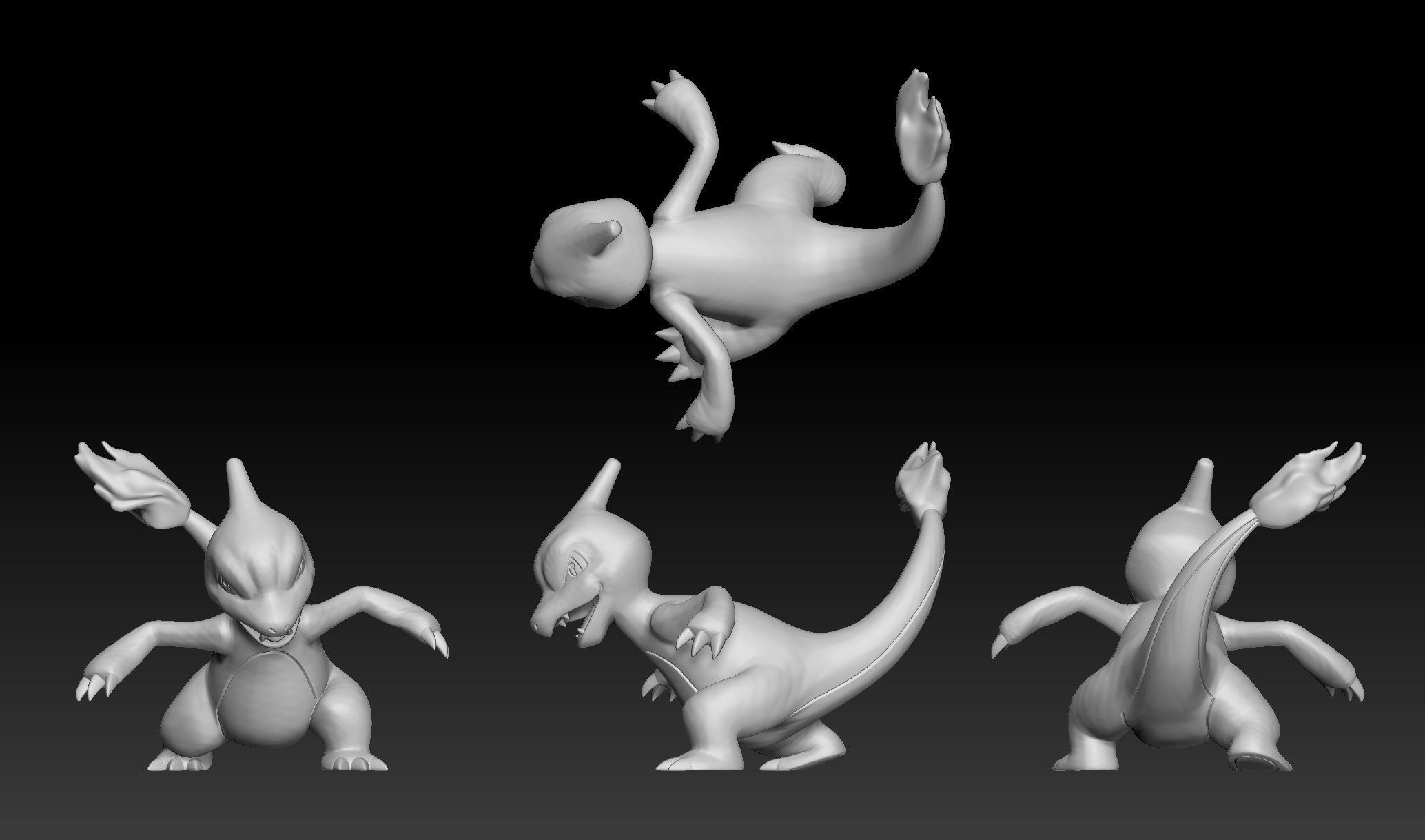 Pokemon Charmander Charmeleon Charizard 3D print model_2