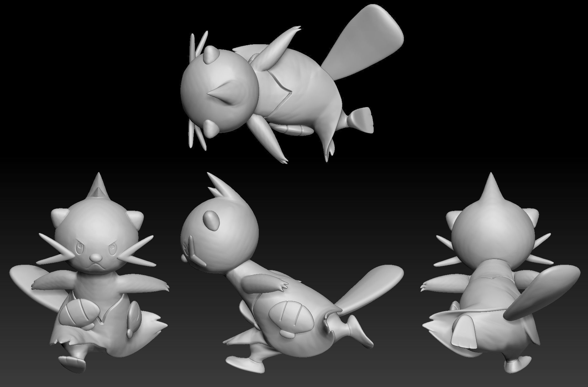 Pokemon Oshawott Dewott Samurott 3D print model_2