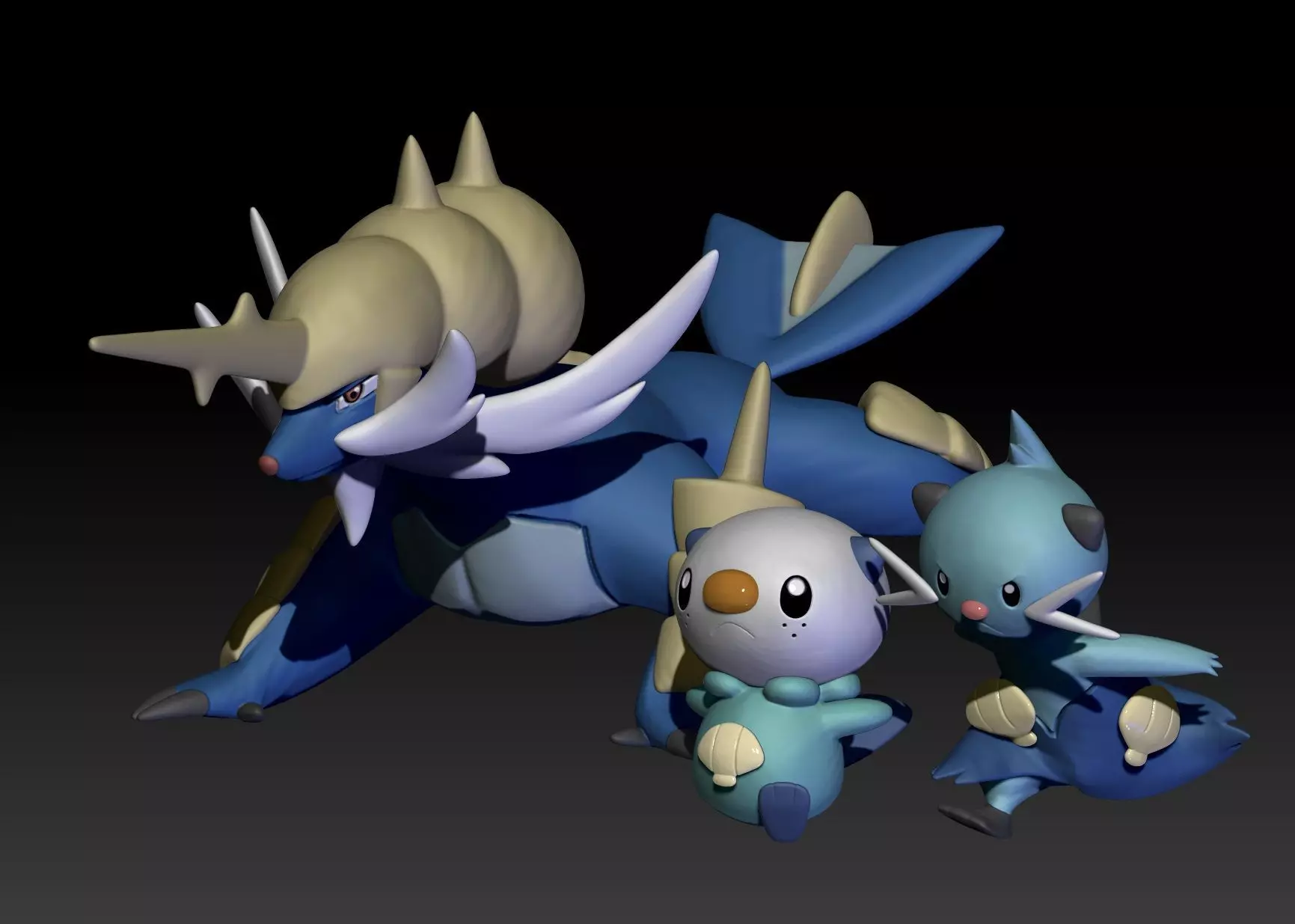 Pokemon Oshawott Dewott Samurott 3D print model_0