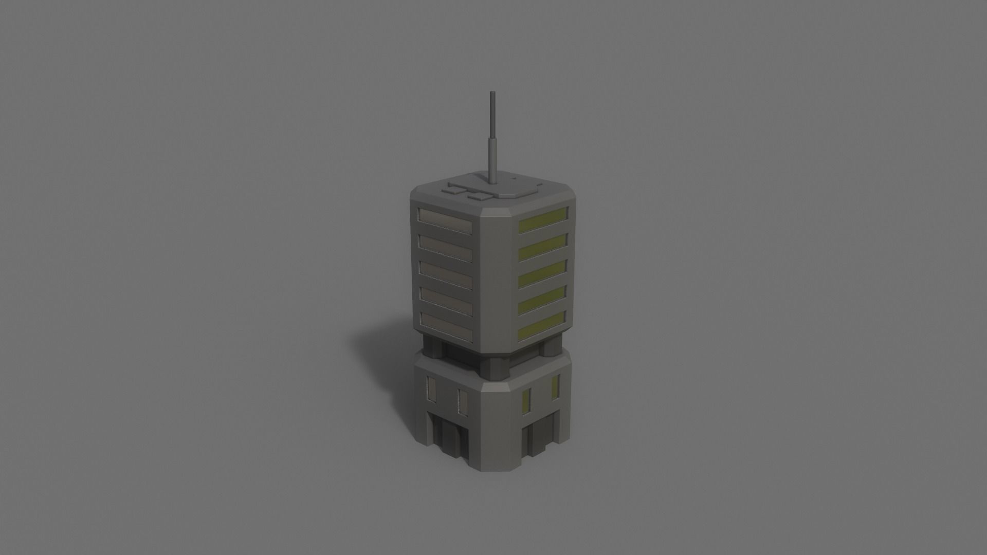 PBR Sci-Fi Building A22 Low-poly 3D model_7