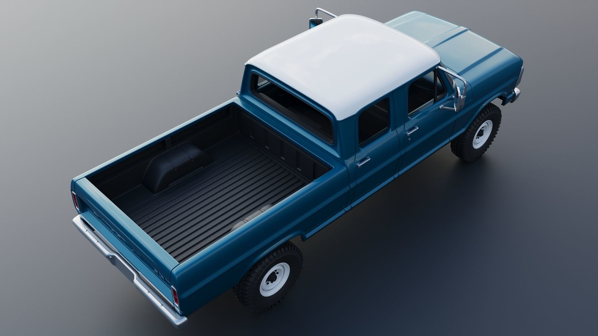 Pickup Truck F250 Crew Cab 1969 3D print model_8