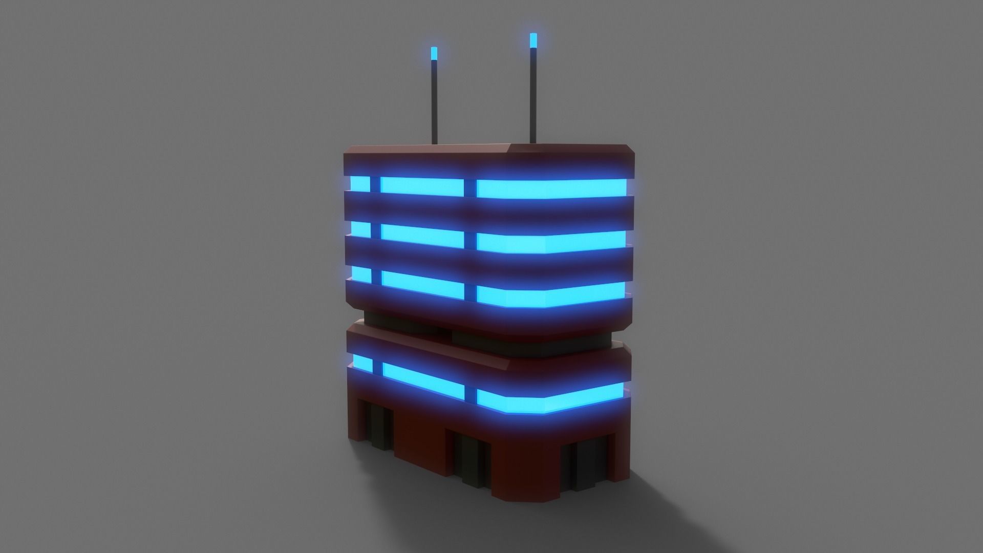 PBR Sci-Fi Building A23 Low-poly 3D model_6