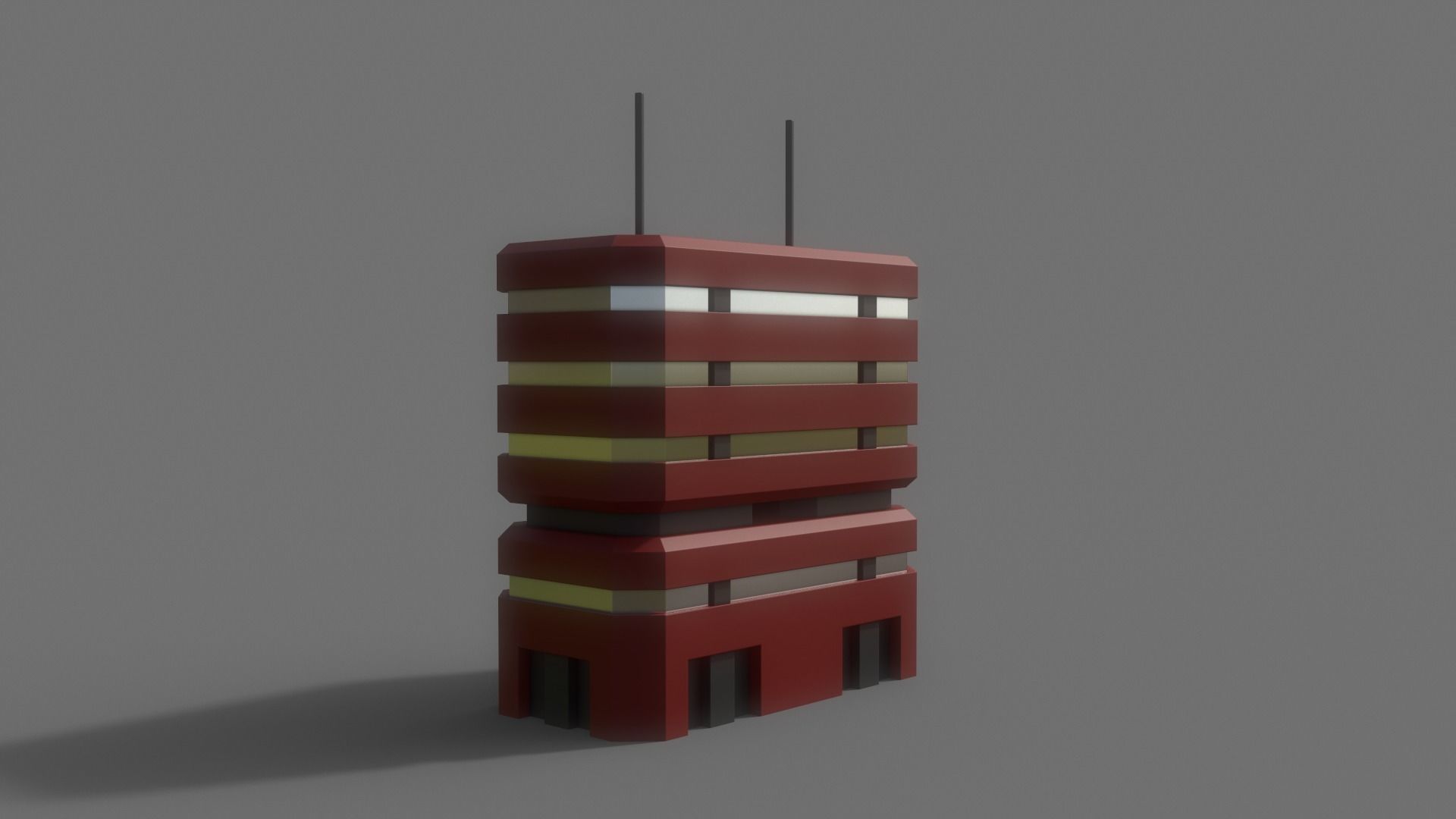 PBR Sci-Fi Building A23 Low-poly 3D model_8